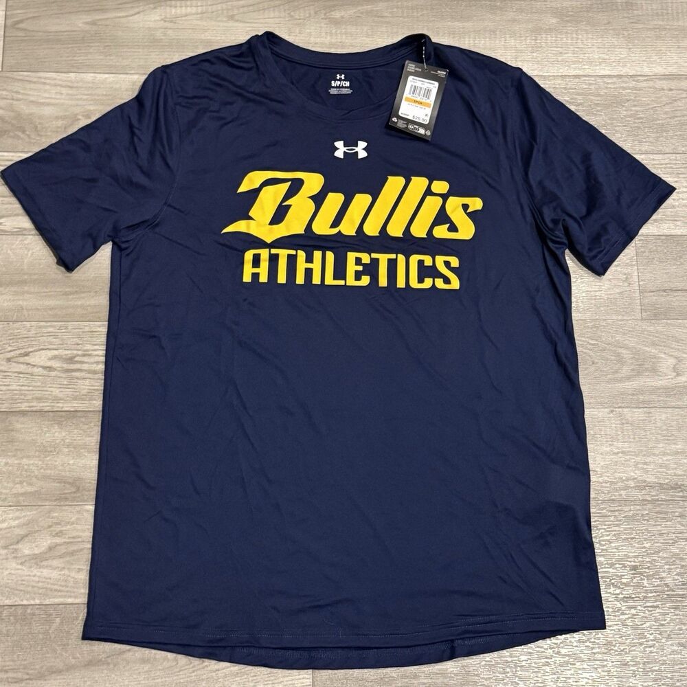 NWT Under Armour Tech T-Shirt Mens S Navy Blue Bullis School Athletics Loose Fit